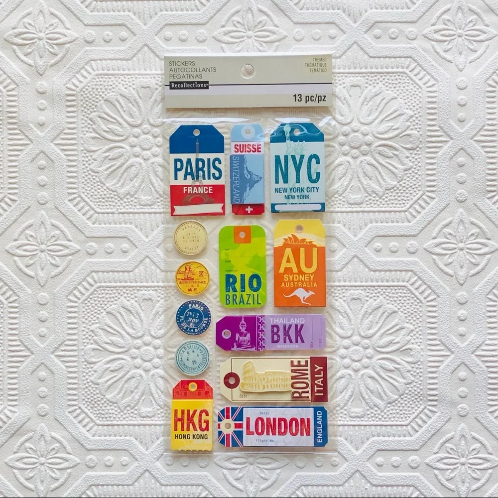 Travel Themed Stickers 13 pc